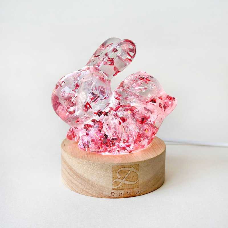 Crystal Leaping Rabbit Lamp Holder Set | Natural Stone Ornaments | Birthday Gifts and Valentine's Day Gifts | Shining Diamonds - Items for Display - Crystal Multicolor