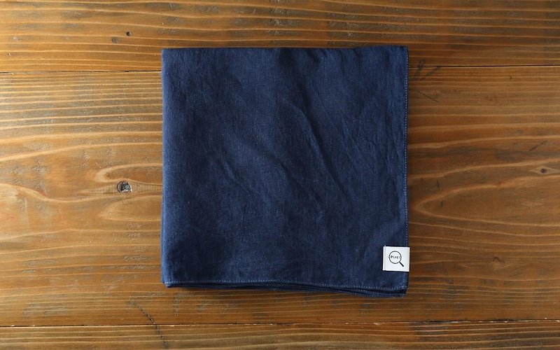 [Stock Last one point - plant dyeing linen wrapping cloth Hanadairo (Hanadairo) - อื่นๆ - ผ้าฝ้าย/ผ้าลินิน สีน้ำเงิน