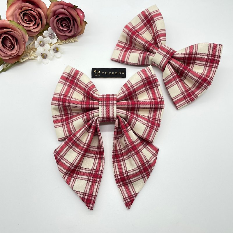 BowTie Sailor Bow-Cherry Tartan - Clothing & Accessories - Cotton & Hemp 