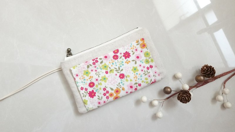 [FCCK / Four-degree space coin purse] Star Garden. Peach - Coin Purses - Cotton & Hemp Pink