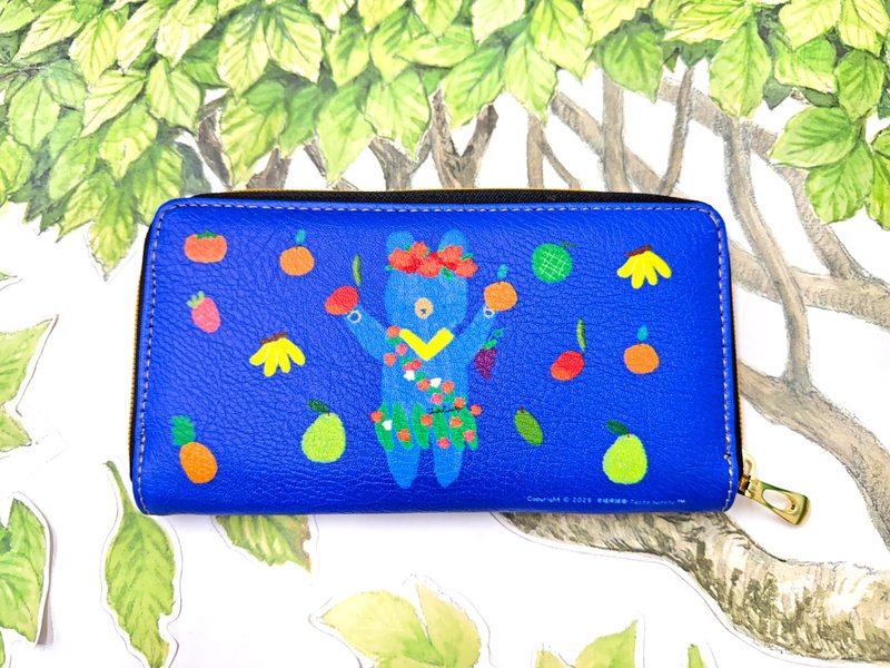 幸福設計花果熊長夾 - 錢包/皮夾/長短夾 - 人造皮革 藍色