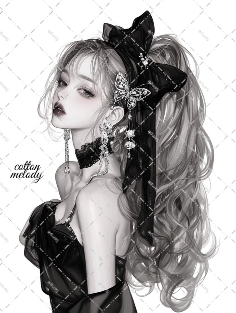original sticker no.5600 人物ステッカー オリジナルステッカー 人物ステッカー 女の子ステッカー オリジナル人物ステッカー - 貼紙 - 紙 