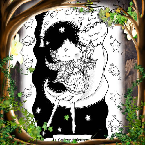 MinOriCozyShop Fantasy coloring book Mushroom Coloring Page Digital Art Printable Mushroom