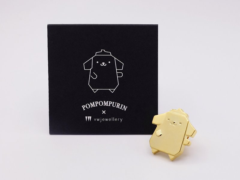 Pudding dog geometric design pin - Badges & Pins - Copper & Brass 
