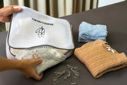 Tomioka Cleaning 世界第一可愛洗衣店 TOMIOKA CLEANING 洗衣袋-方型 日本進口 居家生活
