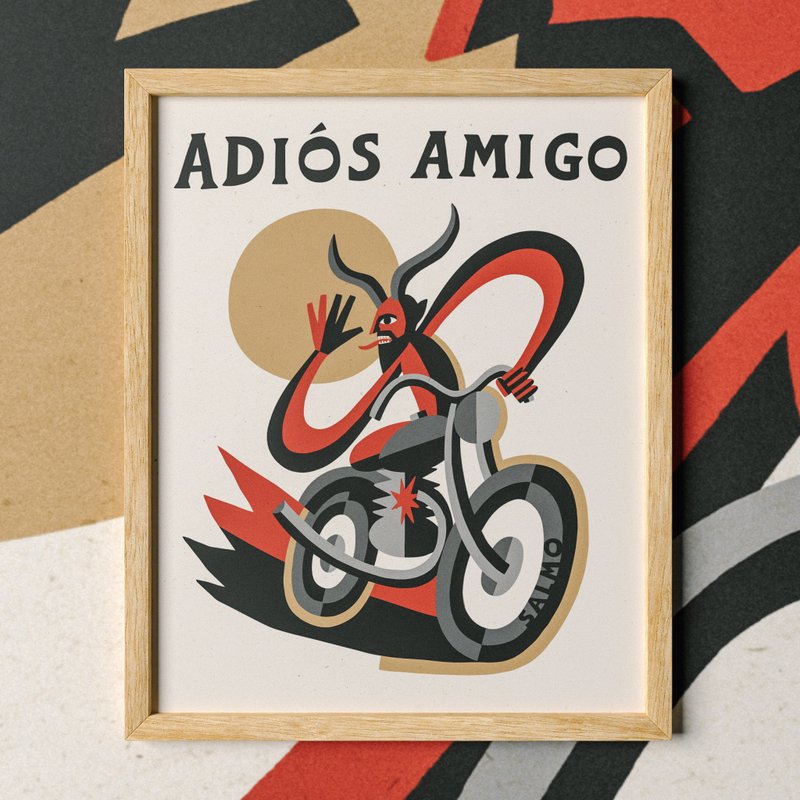 Adiós Amigo - Prints/Paintings/Posters - โปสเตอร์ - กระดาษ สีแดง