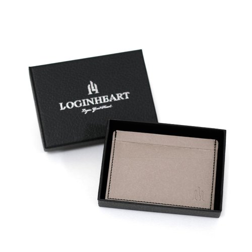 LOGINHEART 免取卡正面感應卡夾 木質冷灰 各類卡片直接感應不受其他卡片幹擾