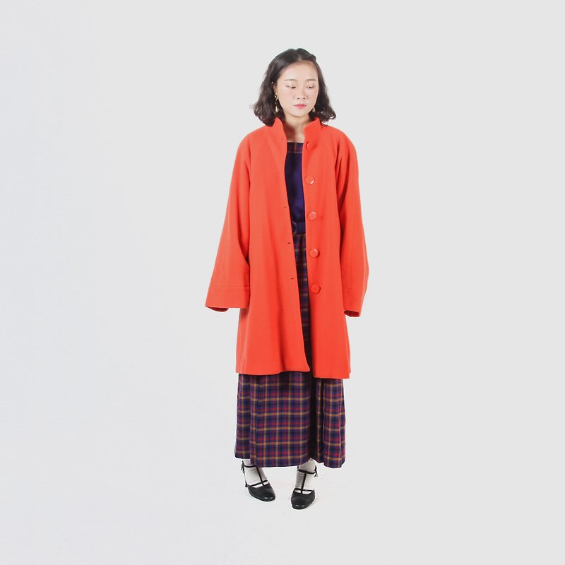 [Egg plant vintage] New Year's sun wide sleeve wool vintage coat - Women's Casual & Functional Jackets - Wool 