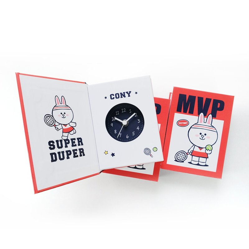 LINE FRIENDS書本桌鐘- 年度MVP 網球兔兔 (無鬧鐘) - 擺飾/家飾品 - 紙 紅色