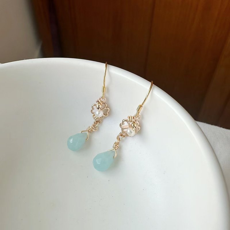 【Xingyao】Dangle earrings - ต่างหู - เครื่องประดับพลอย สีเขียว