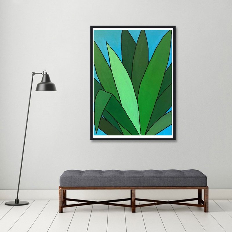 Plant hanging canvas hand-painted, Geometric art, Minimalism - 海報/掛畫/掛布 - 壓克力 多色