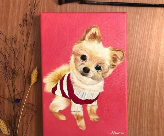 カスタマイズされたペットの絵/犬の油絵/ペットの顔の絵 カスタマイズされたペットの絵/犬の油絵/ペットの顔の絵