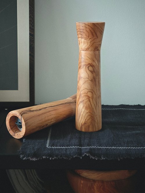 Folksy Finds 手工製橄欖木 巖鹽/胡椒研磨器