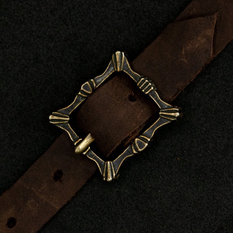 Bronze Rectangular Buckle Craft Jewelry Supplies / Rustic Viking Belt Buckle - 皮帶/腰帶 - 銅/黃銅 金色