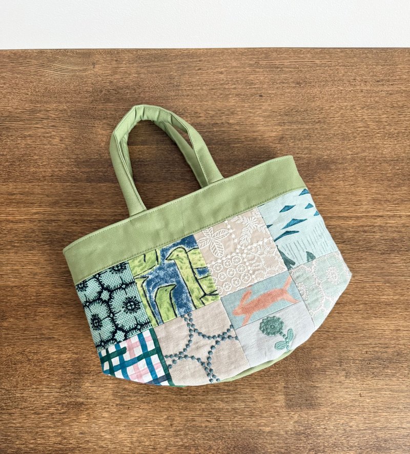 バケツトートバッグ　ミナペルホネン パッチワーク - 手提包/手提袋 - 棉．麻 多色