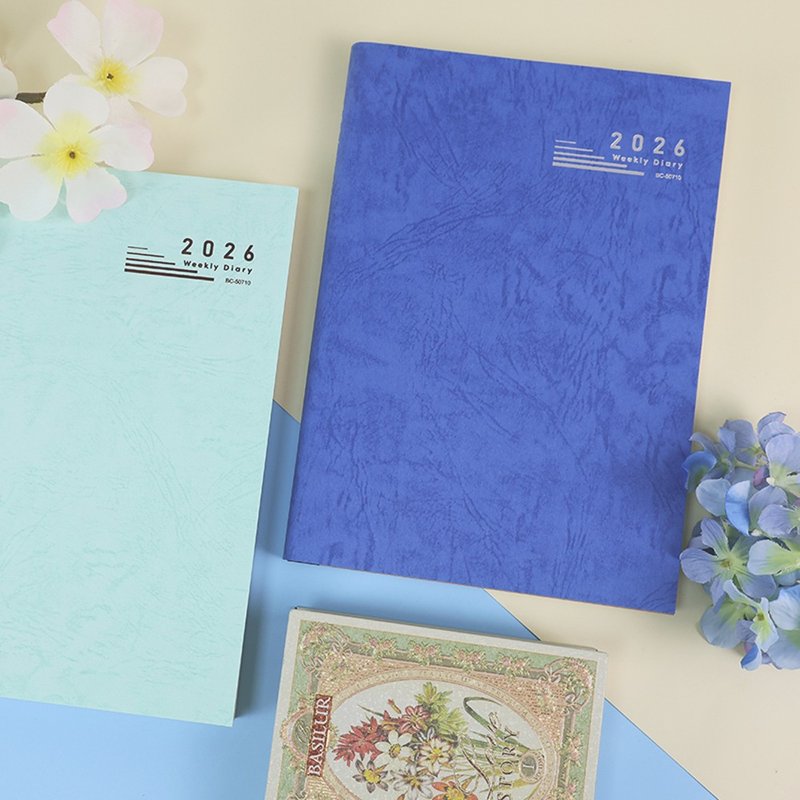 Chuyu 2026年A5/25K十字週誌/週計劃/日誌手帳手札/行事曆 - 筆記本/手帳 - 紙 多色