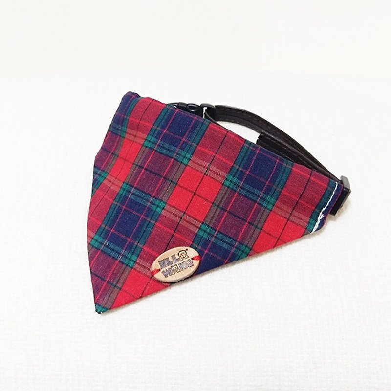 Ella Wang Design Scarf pet red plaid scarf for cats and dogs - Collars & Leashes - Cotton & Hemp Red