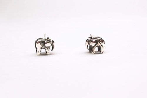 二毛銀（Nimou Jewelry） 二毛銀【動物系列─迷你大象-耳針】銀