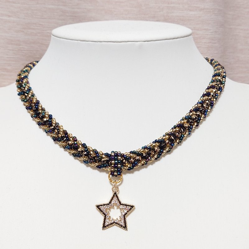 Galaxy ~Dreaming Space Accessory~ Starry Night Necklace - สร้อยคอ - แก้ว สีน้ำเงิน