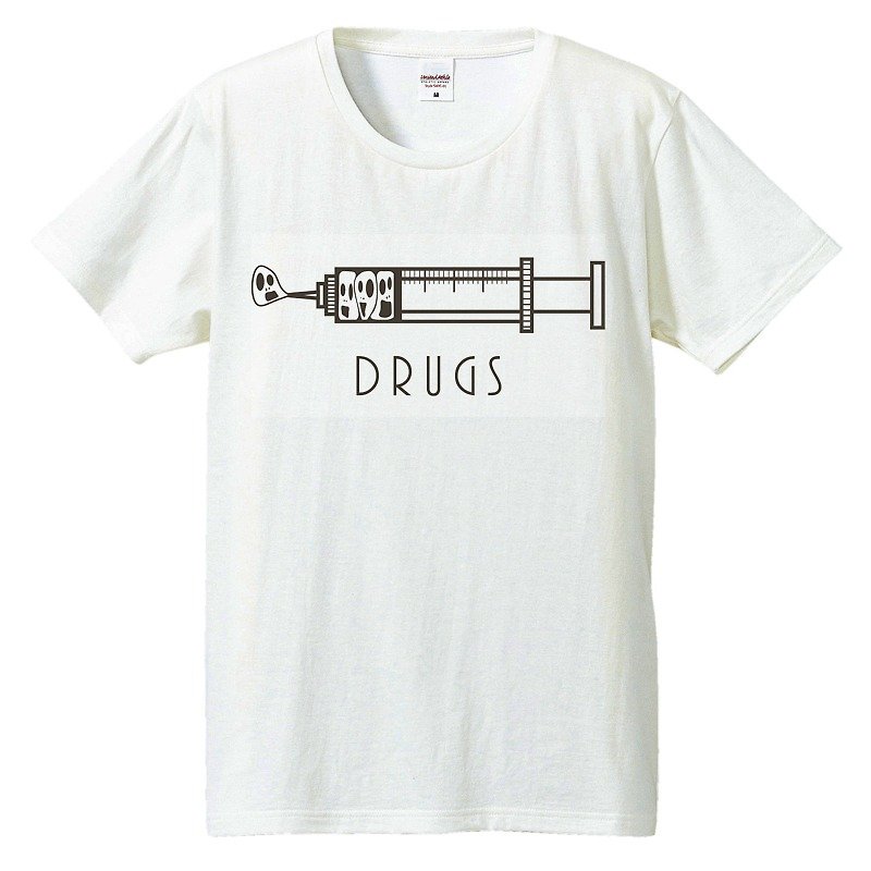 T-shirt / DRUGS - เสื้อยืดผู้ชาย - ผ้าฝ้าย/ผ้าลินิน ขาว