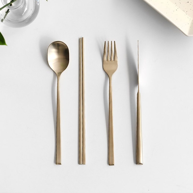 Korean 304 stainless steel main meal set tableware-champagne gold (chopsticks/sp - Cutlery & Flatware - Stainless Steel 