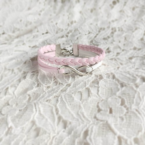 Anne Handmade Bracelets 安妮手作飾品 Infinity 永恆 手工製作 雙手環-櫻花粉 限量