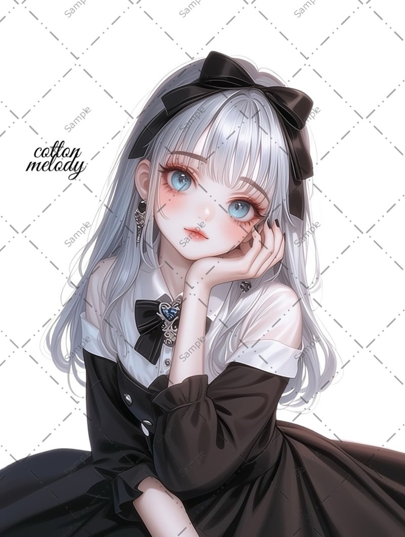 original sticker no.1255 人物ステッカー オリジナルステッカー 人物ステッカー 女の子ステッカー オリジナル人物ステッカー - 貼紙 - 紙 