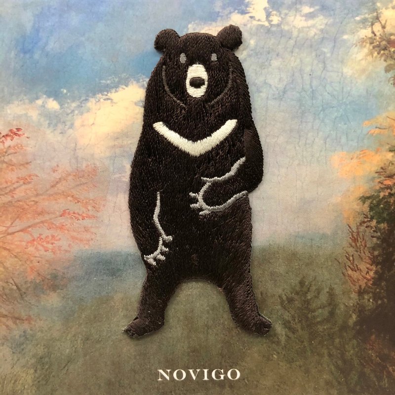 Novigo 台灣動物熨燙刺繡 / 台灣黑熊 - 徽章/別針 - 繡線 