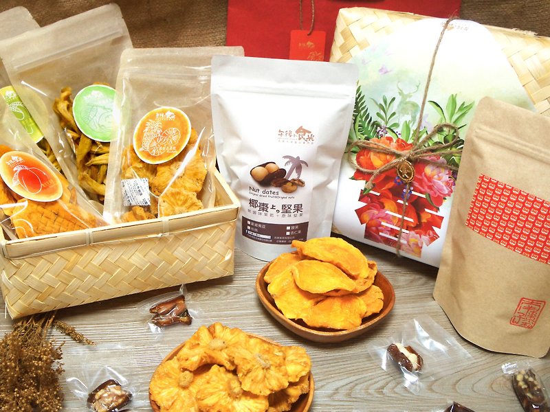 [Afternoon snacks]-Spring God gift box dried fruit group - ผลไม้อบแห้ง - อาหารสด สีแดง