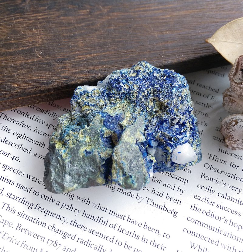 Azurite  安徽產地 藍銅礦 方解石共生 天然礦石 原礦 - 擺飾/家飾品 - 其他材質 