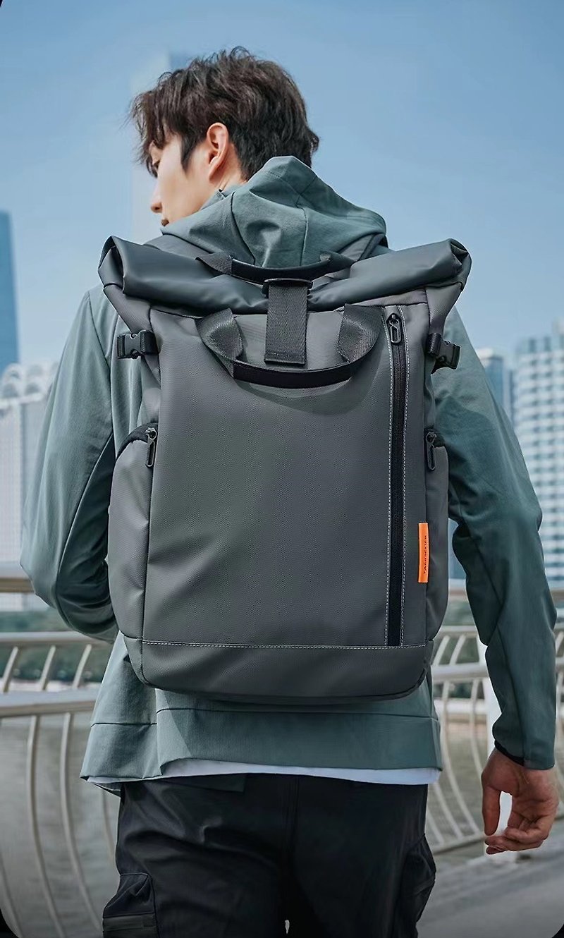 Business laptop backpack/travel backpack/student school bag/backpack/computer bag business bag - กระเป๋าเป้สะพายหลัง - วัสดุกันนำ้ สีดำ