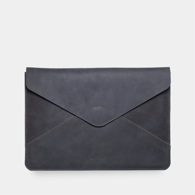 復古灰色皮革筆記型電腦保護套 – 電腦保護套 - 平板/電腦保護殼 - 真皮 灰色