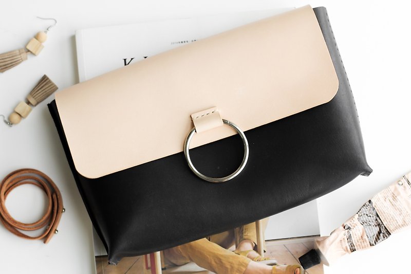 Vegetable Tanned Leather Clutch - Other - Genuine Leather Black