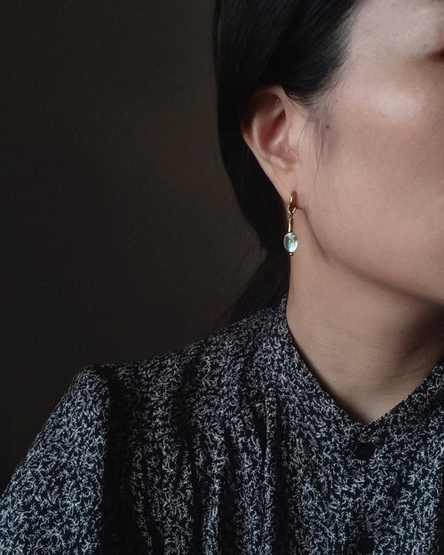 liang hua.studio 良花印象 鮑魚貝兩戴式耳環 醫療鋼易扣式耳扣