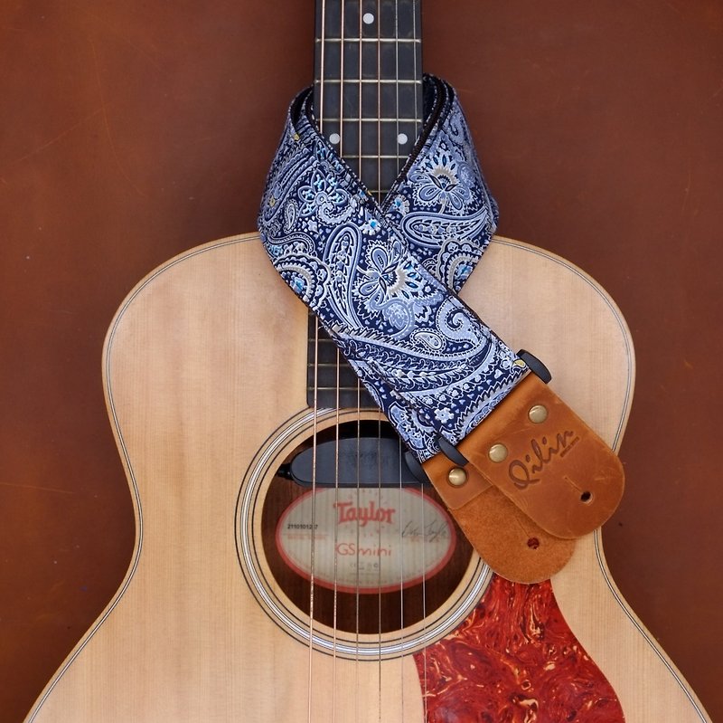 Blue Phathong Thai Style Guitar Strap - Guitars & Music Instruments - Paper Blue