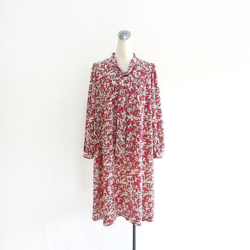 │Slowly | Geometric Berries - Vintage Dress │vintage. Vintage. - One Piece Dresses - Other Materials Multicolor