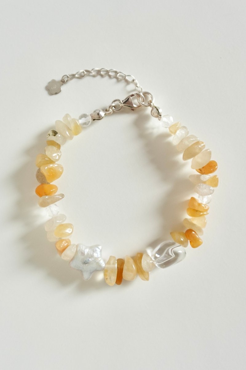 lilyvalley スターダストゴールド | ハンドメイドビーズブレスレット - ブレスレット - 半貴石 オレンジ