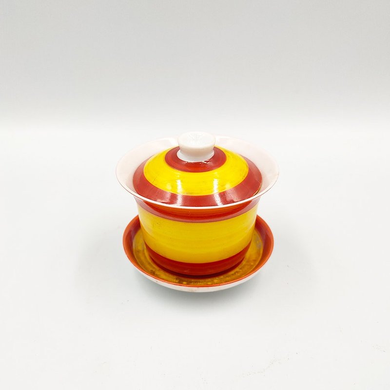 品茗杯 開運 擺件 小物 - 擺飾/家飾品 - 瓷 黃色