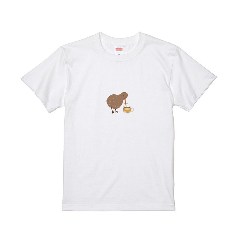 Strange Kiwi T-Shirt: Sip the coffee - อื่นๆ - ผ้าฝ้าย/ผ้าลินิน หลากหลายสี