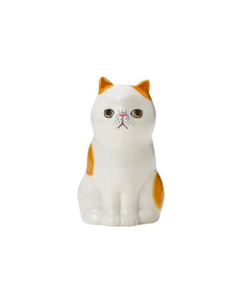 日本Magnets可愛動物系列貓咪造型陶瓷筆筒花瓶擺飾(異國短毛貓) - 花瓶/花器 - 瓷 橘色