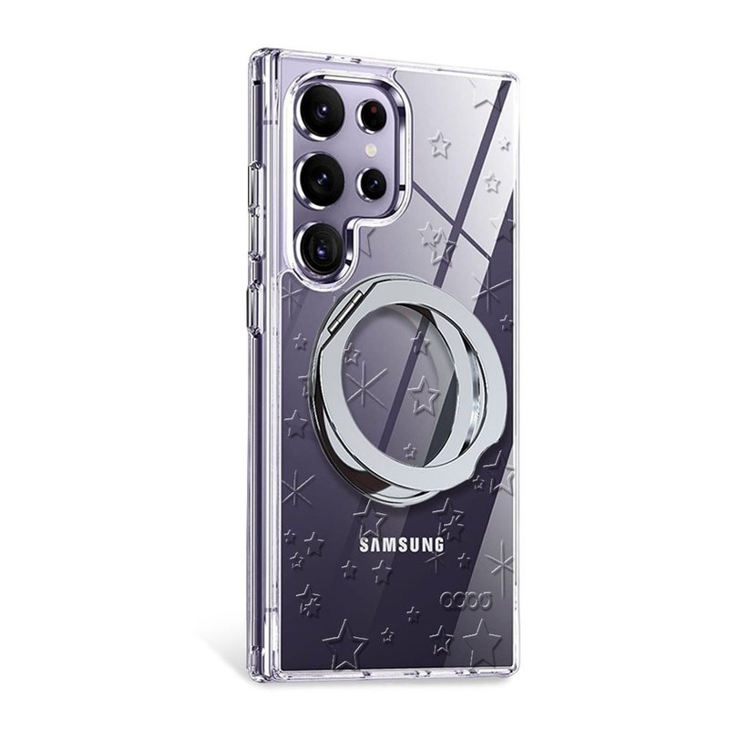 Samsung S25/S24/A56 浮雕感軍規360旋轉磁吸立架手機殼-星辰 - 手機殼/手機套 - 其他材質 多色