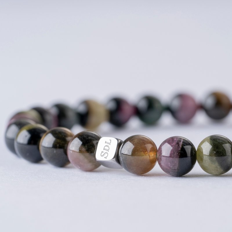 D14505 old mine watermelon tourmaline | natural energy bracelet | 6-7mm - Bracelets - Crystal Multicolor