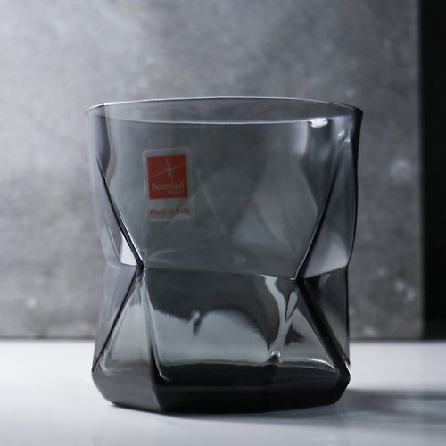 MSA玻璃雕刻 330cc【幾何建築鑽石杯】紳士灰 義大利 Bormioli Rocco幾何杯