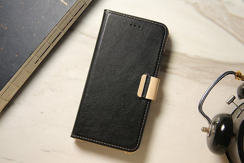 iPhone 7 / iPhone 8 / 4.7 inch Slipcase Series Leather Case - Black - Phone Cases - Genuine Leather Black