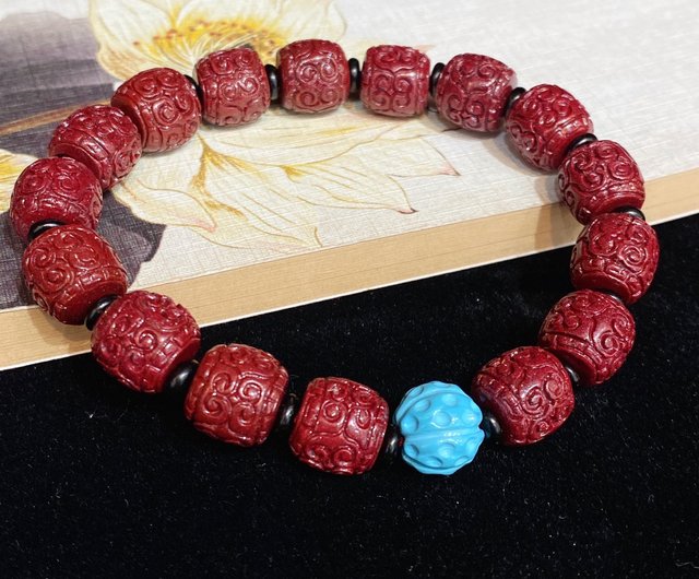 Natural Purple Golden Cinnabar Bracelet To Ward Off Evil Spirits