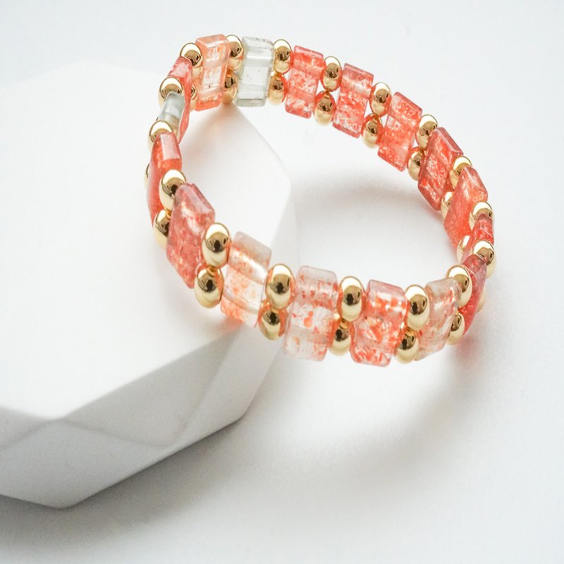 Arusha hand row 14KGF bracelet - Bracelets - Crystal Orange