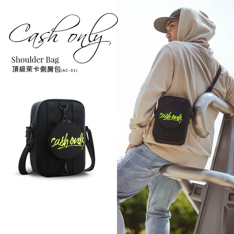 AXIO CASH ONLY Top Lycra Side Shoulder Bag (AC-31) Black - Messenger Bags & Sling Bags - Other Man-Made Fibers 