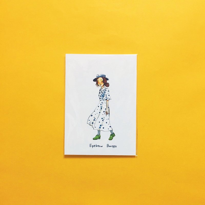 Swing girl postcard / card - การ์ด/โปสการ์ด - กระดาษ ขาว