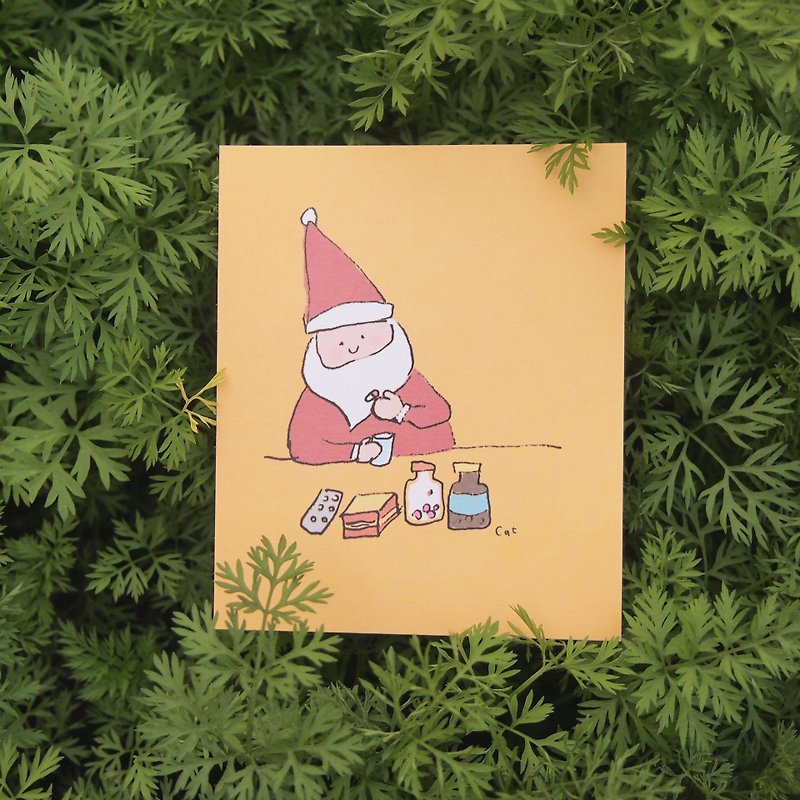 Medicine Jar Old Man-Christmas Card - การ์ด/โปสการ์ด - กระดาษ สีส้ม