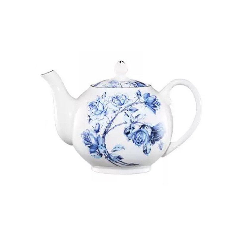 British Aynsley blue rose series bone china teapot 1100ml - ถ้วย - เครื่องลายคราม สีน้ำเงิน